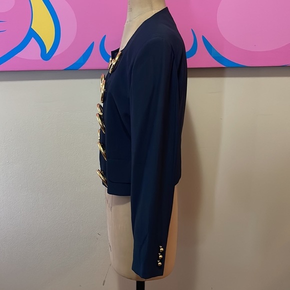 Moschino Couture Navy Jacket Gold Hardware - Picture 7 of 12